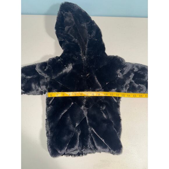 American Widgeon Girls 5 Coat Faux Fur Holiday Luxury Special Occasion Hooded - Picture 3 of 8